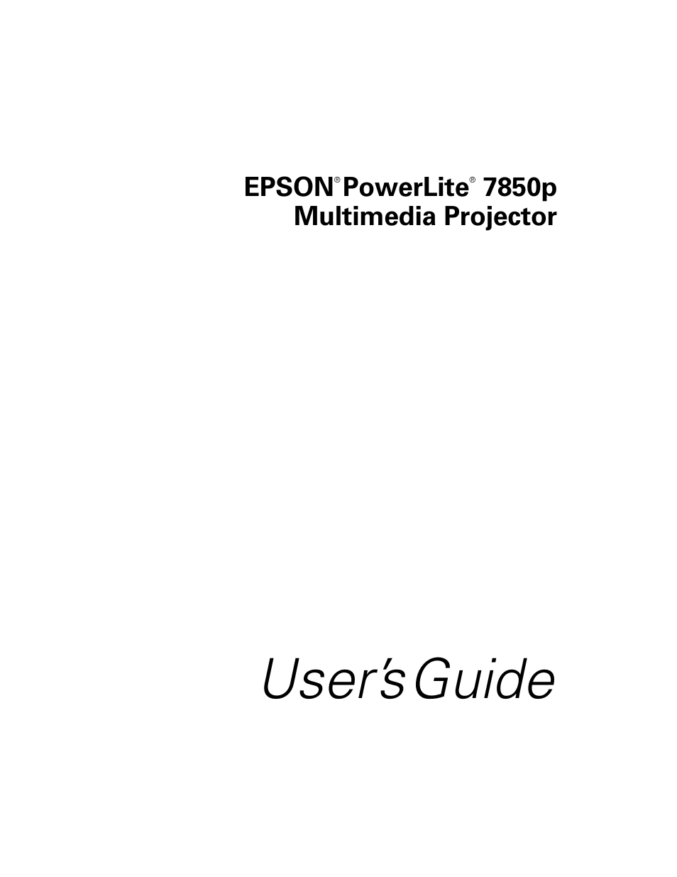 Epson 7850p User Manual | 224 pages