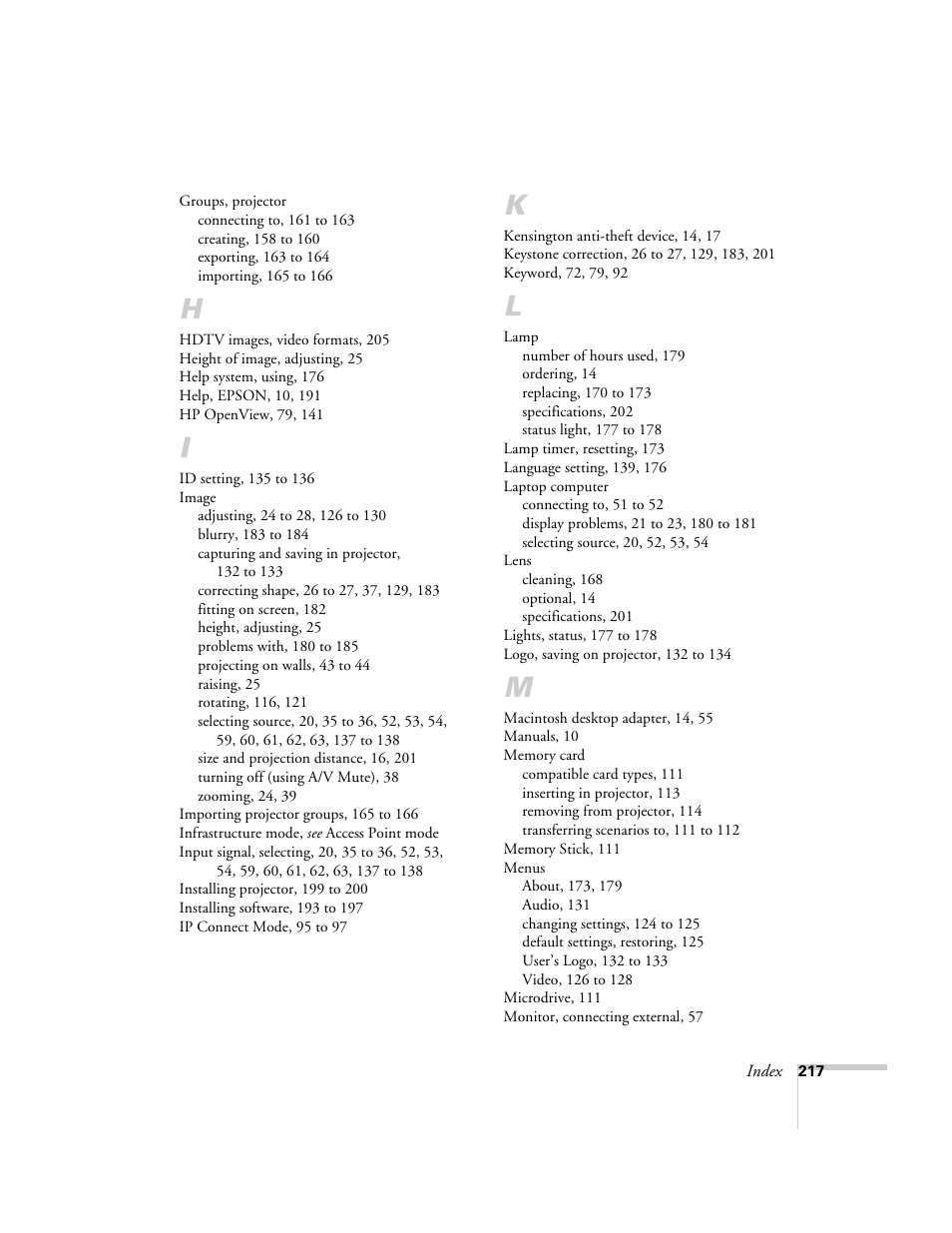Epson 7850p User Manual | Page 217 / 224