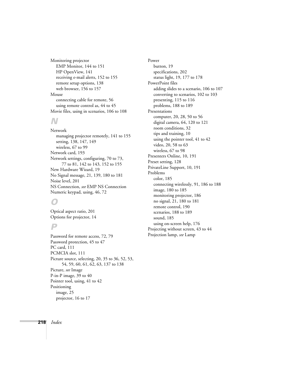 Epson 7850p User Manual | Page 218 / 224