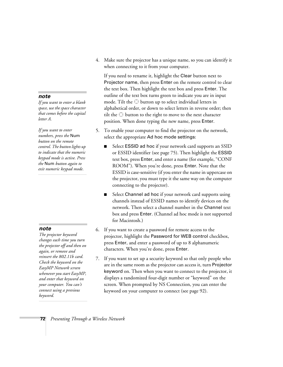 Epson 7850p User Manual | Page 72 / 224