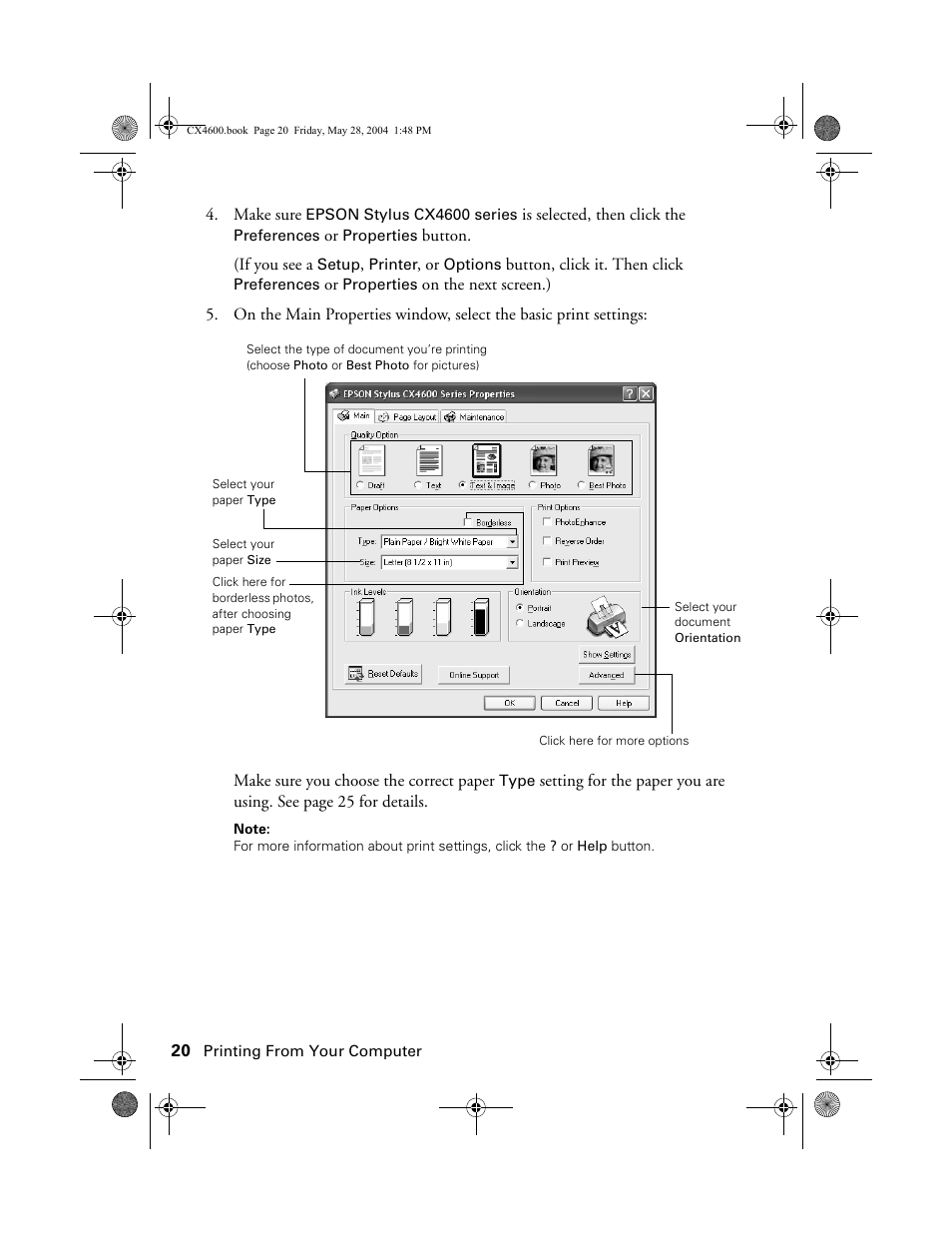 Epson Stylus CX4600 User Manual | Page 20 / 48