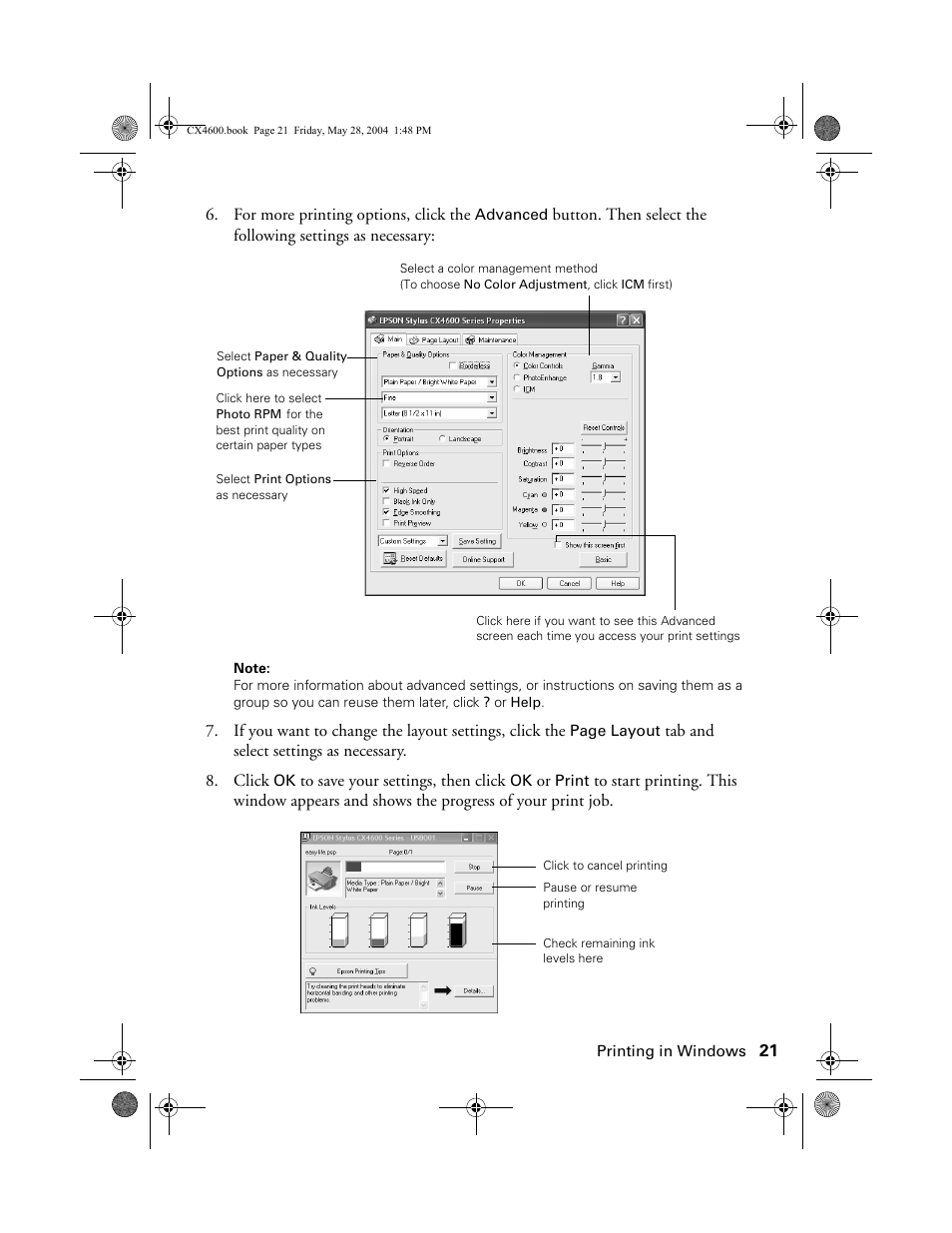 Epson Stylus CX4600 User Manual | Page 21 / 48