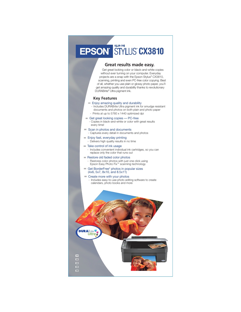 Epson Stylus CX3810 User Manual | 2 pages