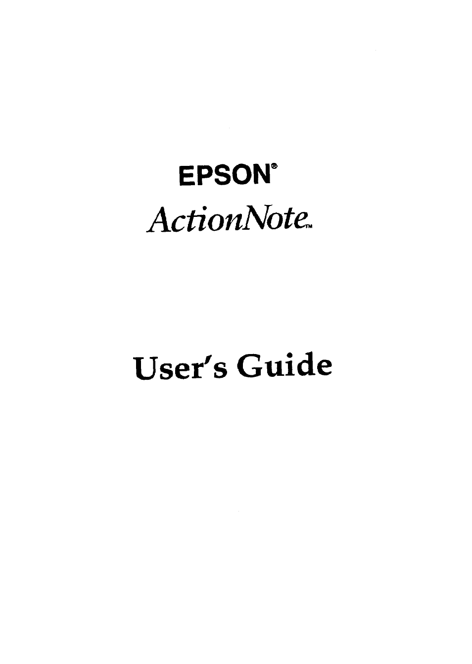 Epson ActionNote User Manual | 147 pages