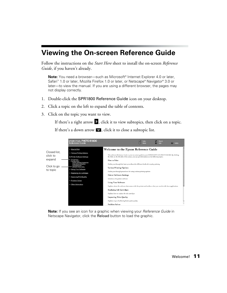 Viewing the on-screen reference guide | Epson CPD-19345R0 User Manual | Page 11 / 119