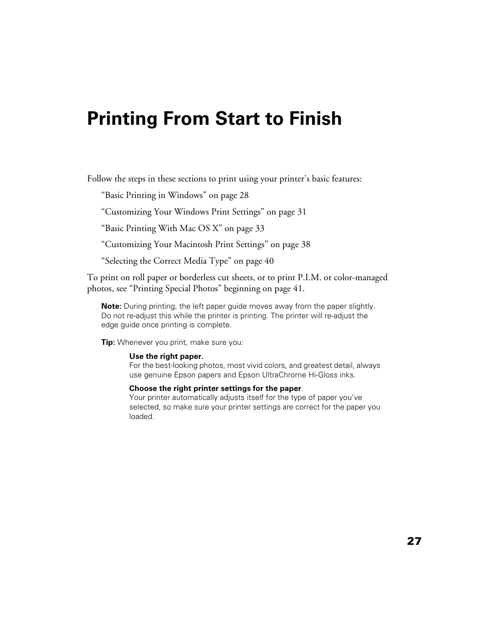 Printing from start to finish | Epson CPD-19345R0 User Manual | Page 27 / 119