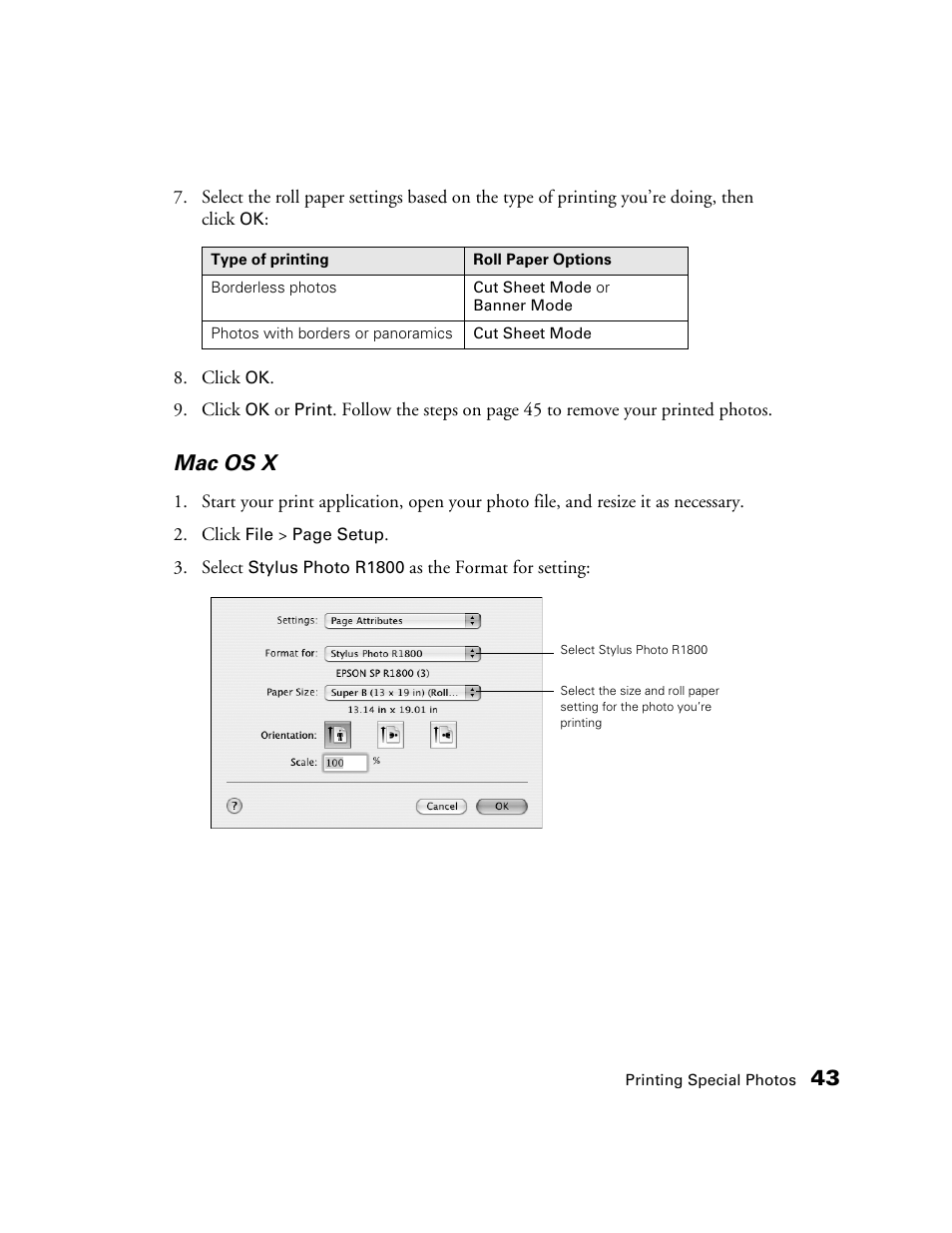 Mac os x | Epson CPD-19345R0 User Manual | Page 43 / 119