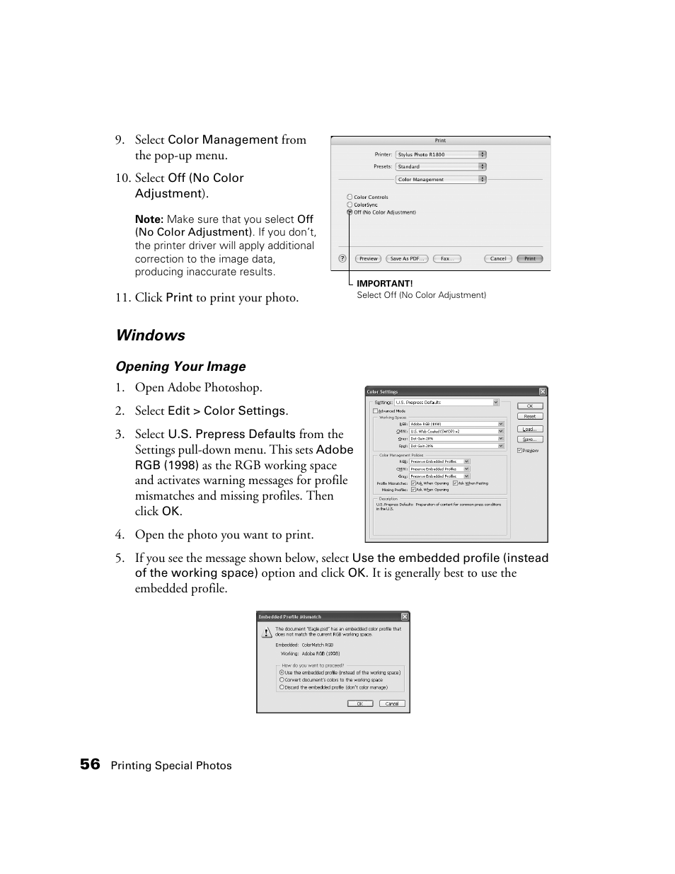 Windows | Epson CPD-19345R0 User Manual | Page 56 / 119