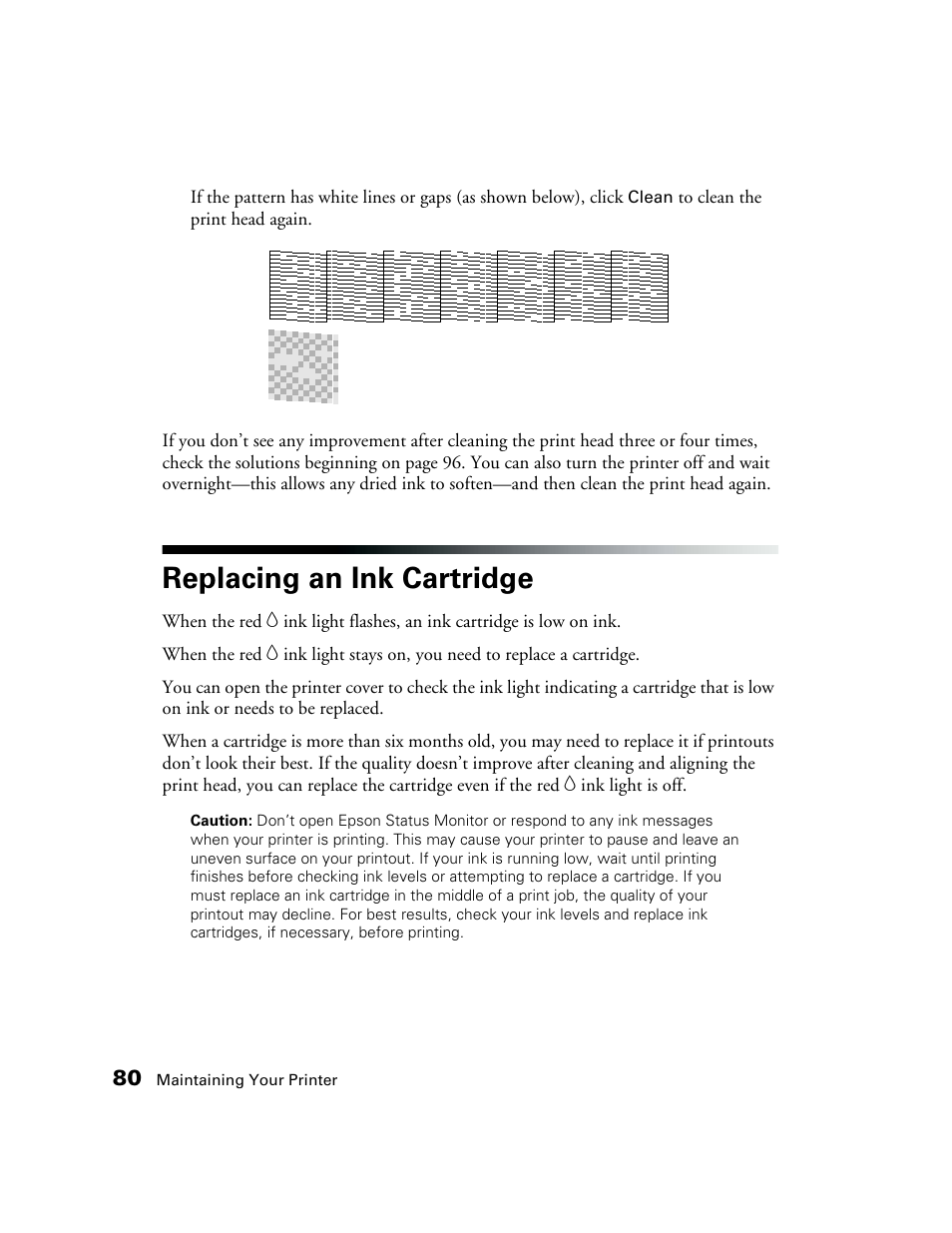 Replacing an ink cartridge | Epson CPD-19345R0 User Manual | Page 80 / 119