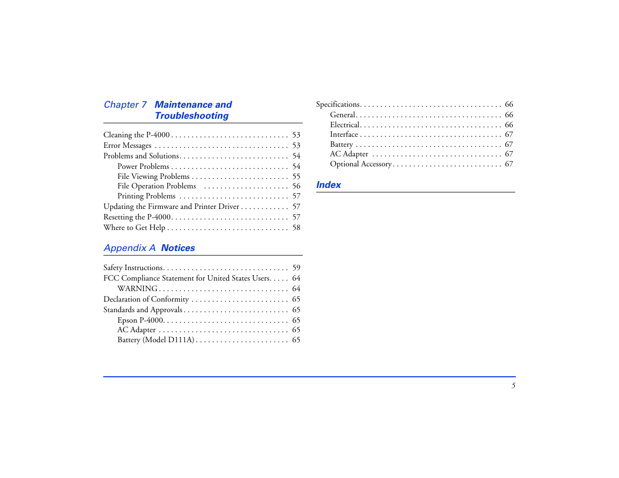 Epson Multimedia Storage Viewer P-4000 User Manual | Page 5 / 74