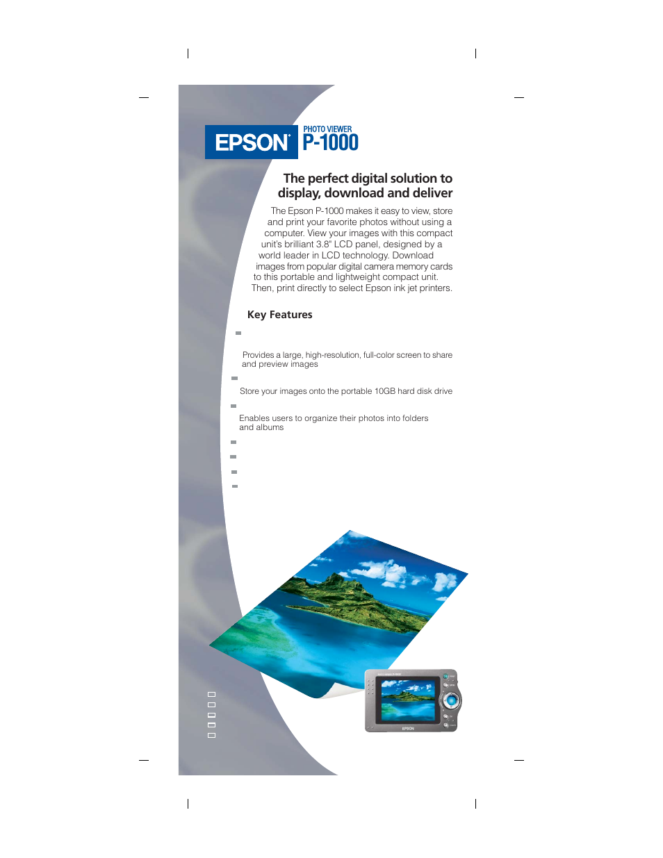 Epson Photo Viewer P-1000 User Manual | 2 pages