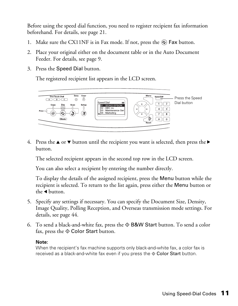 Epson AcuLaser CX11NF User Manual | Page 11 / 64