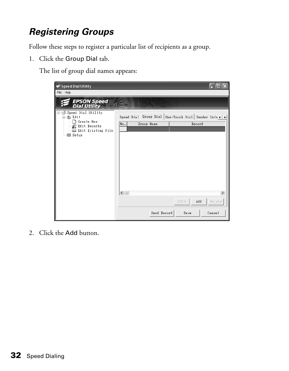 Registering groups | Epson AcuLaser CX11NF User Manual | Page 32 / 64