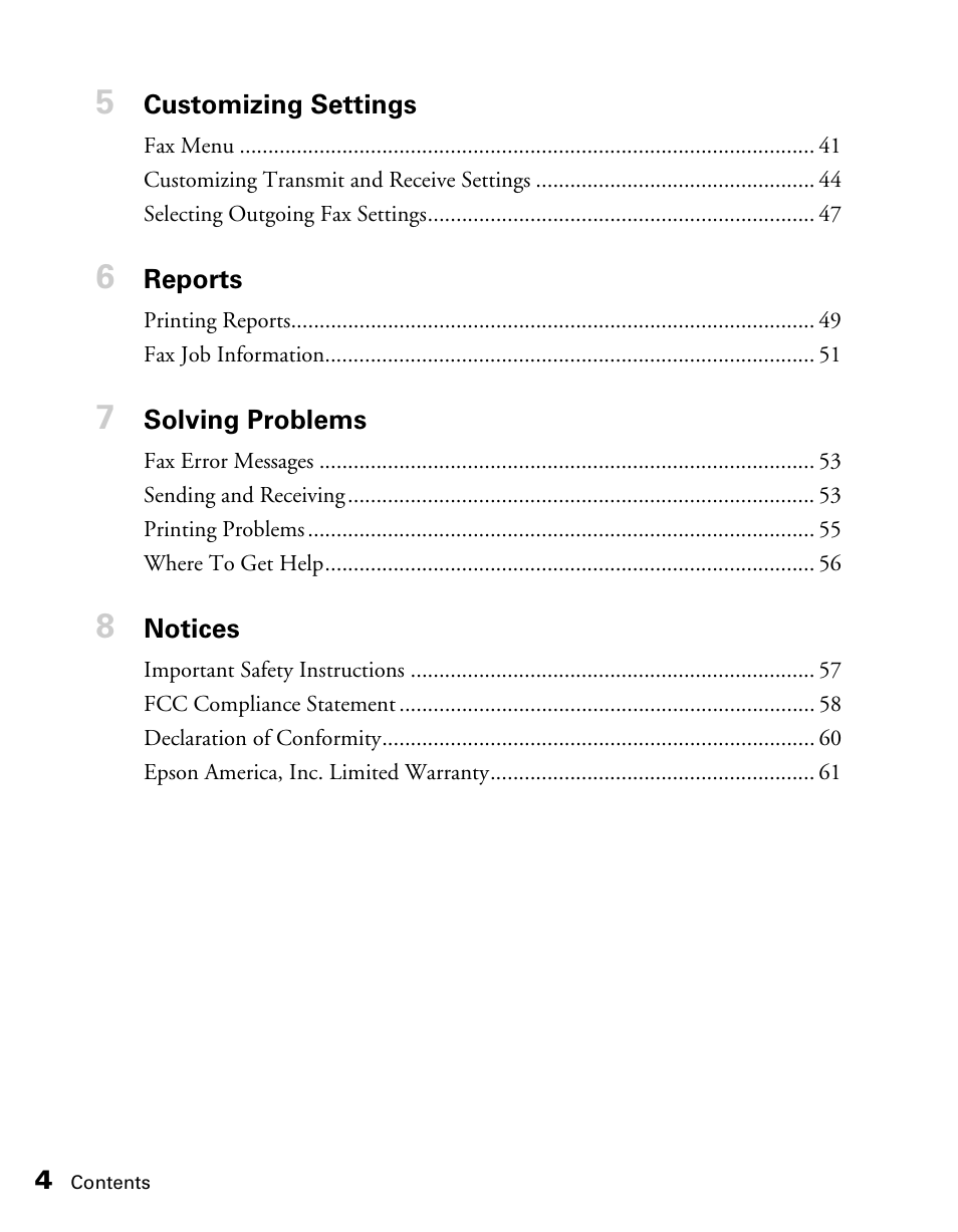 Epson AcuLaser CX11NF User Manual | Page 4 / 64