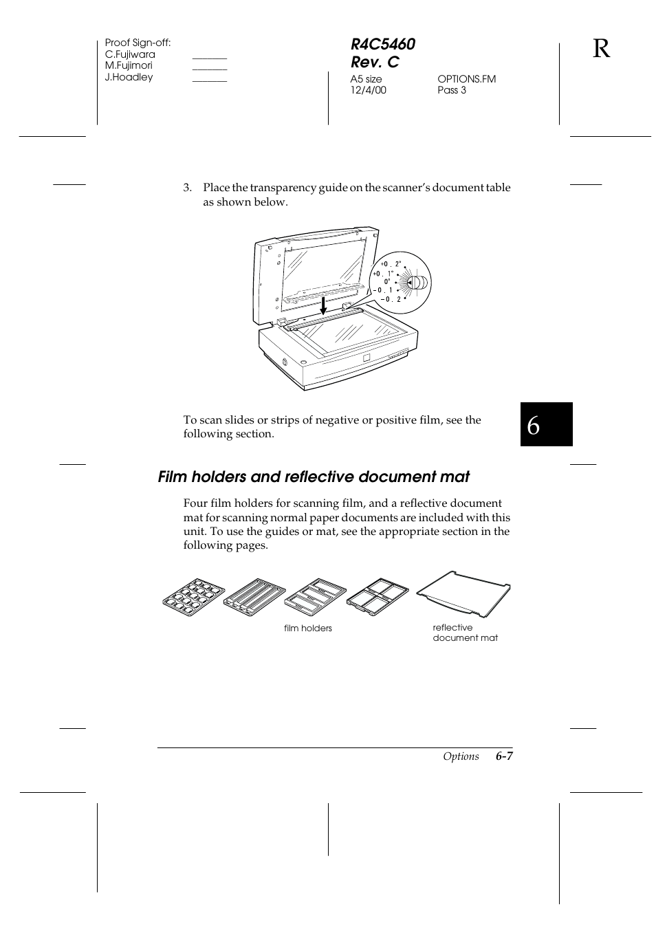 Film holders and reflective document mat, Film holders and reflective document mat -7 | Epson 1640XL User Manual | Page 123 / 167