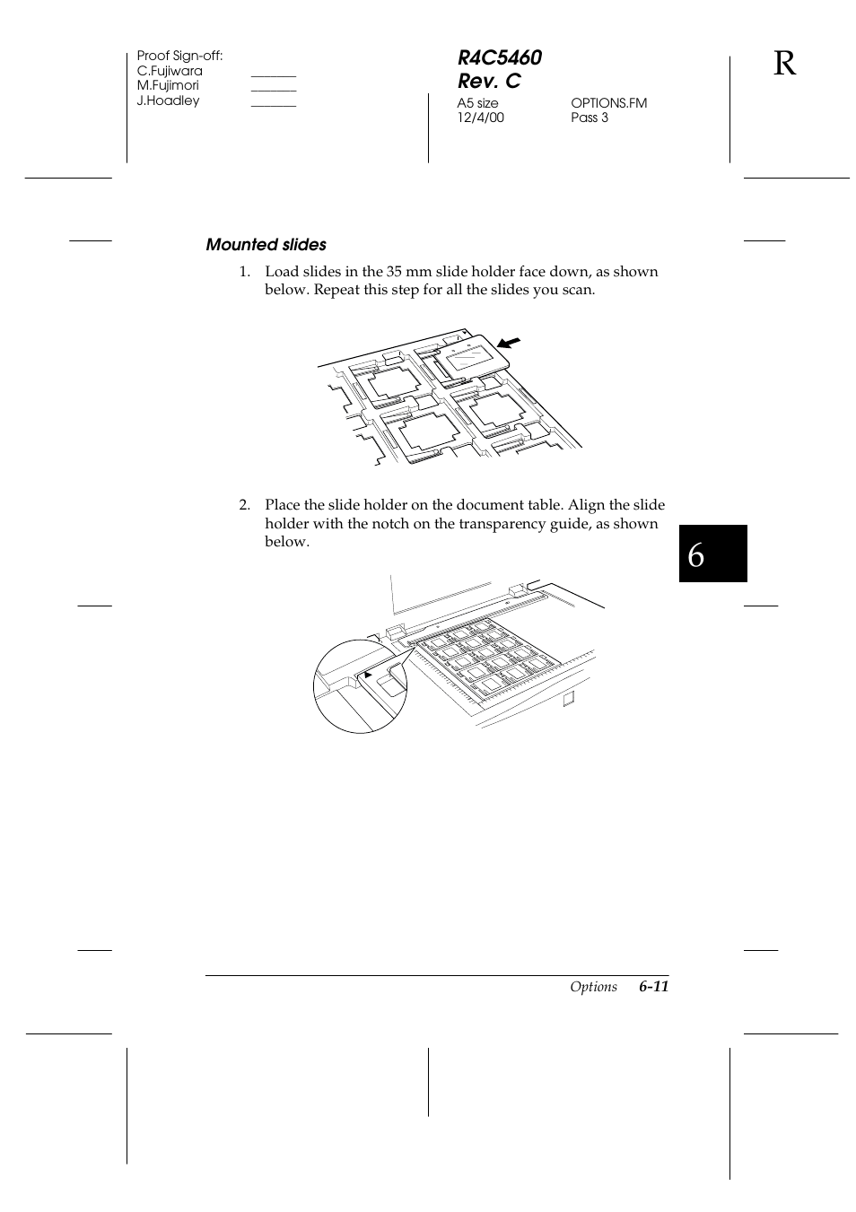 Mounted slides | Epson 1640XL User Manual | Page 127 / 167