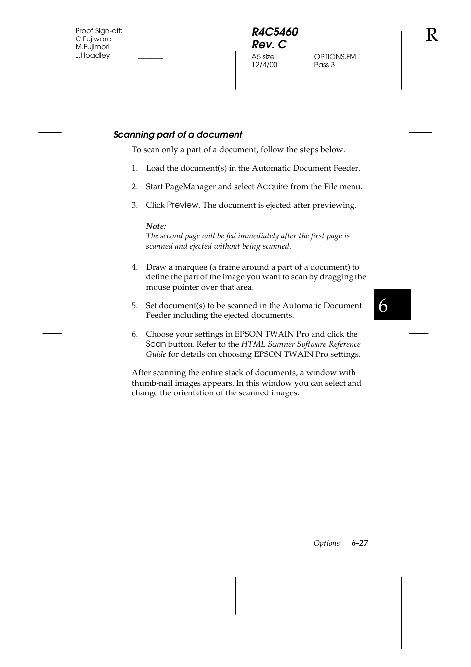Scanning part of a document | Epson 1640XL User Manual | Page 143 / 167