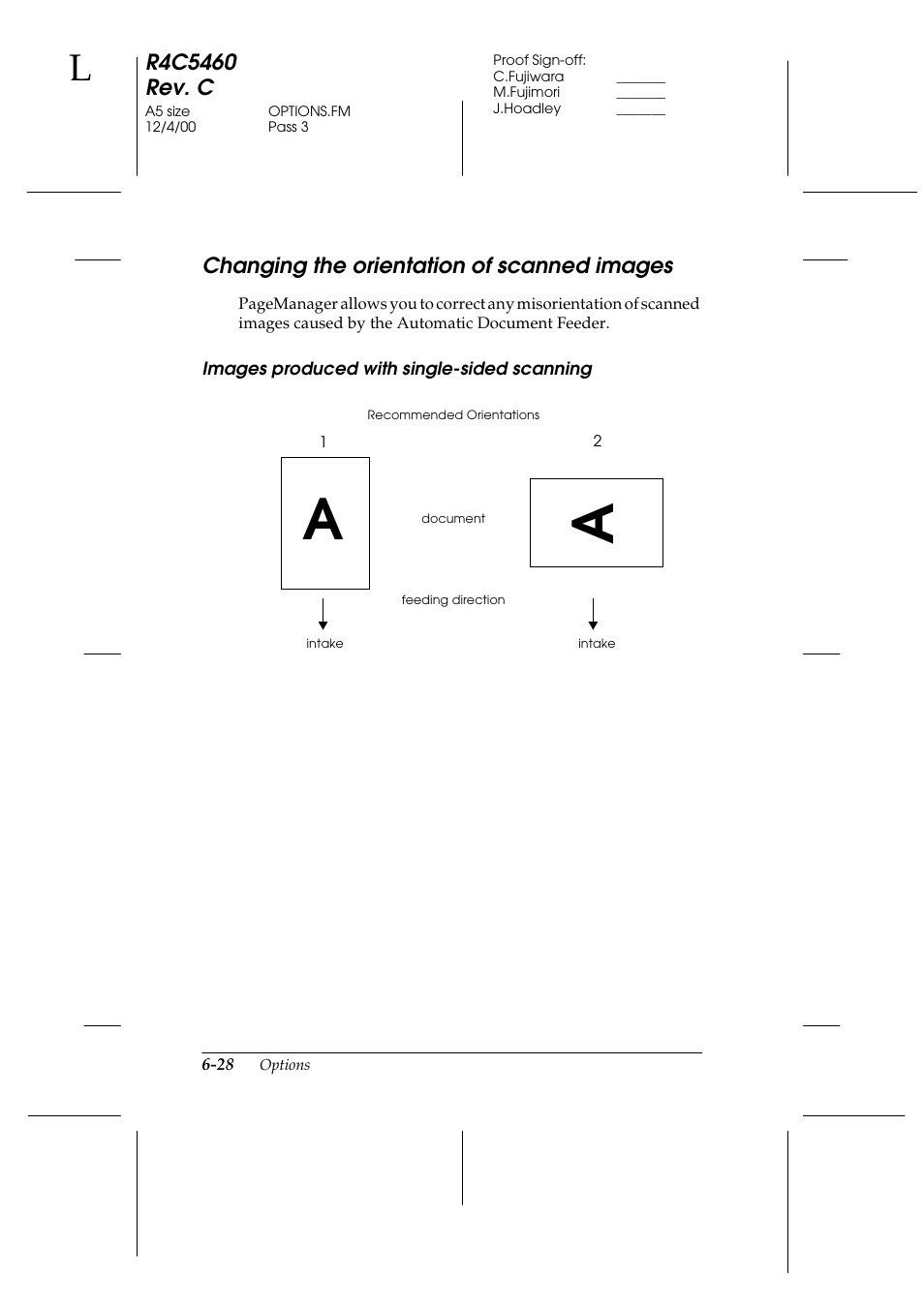 Changing the orientation of scanned images, Images produced with single-sided scanning, Changing the orientation of scanned images -28 | Epson 1640XL User Manual | Page 144 / 167