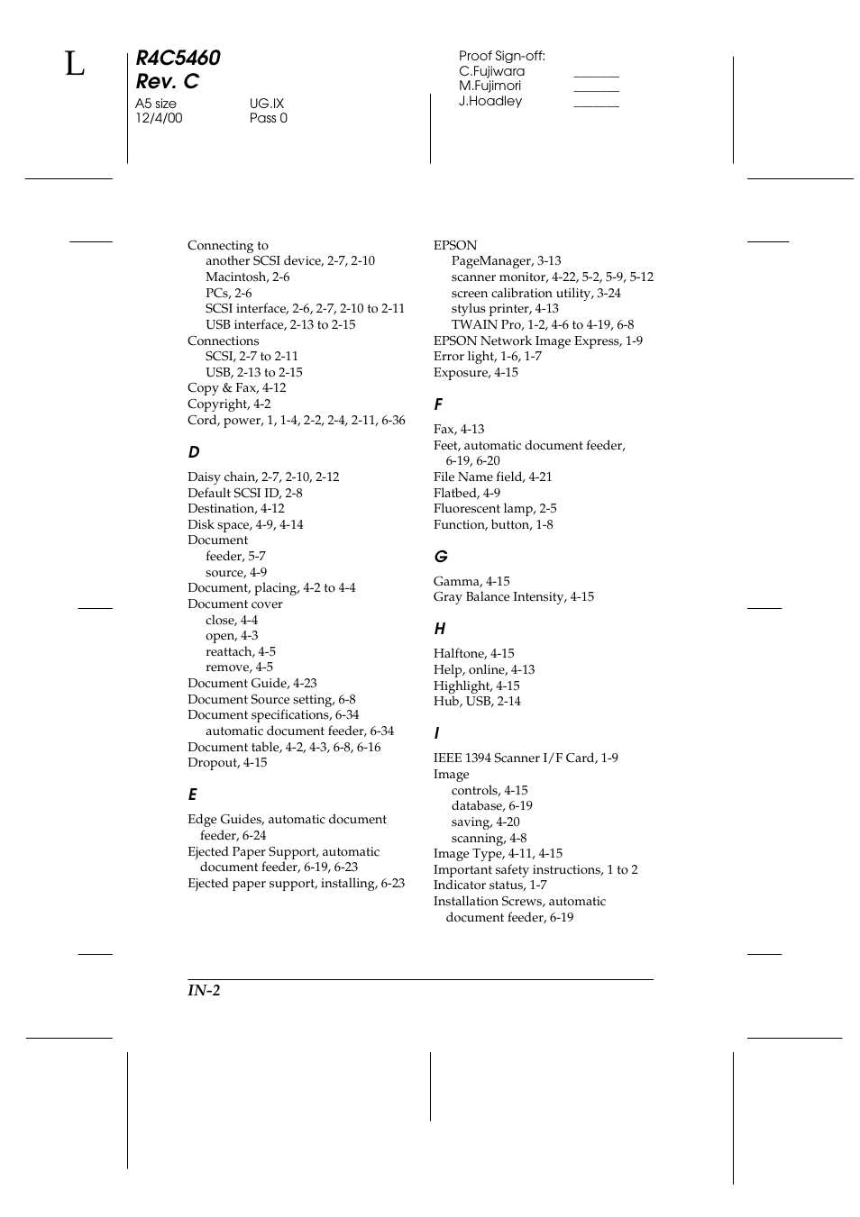 Epson 1640XL User Manual | Page 164 / 167