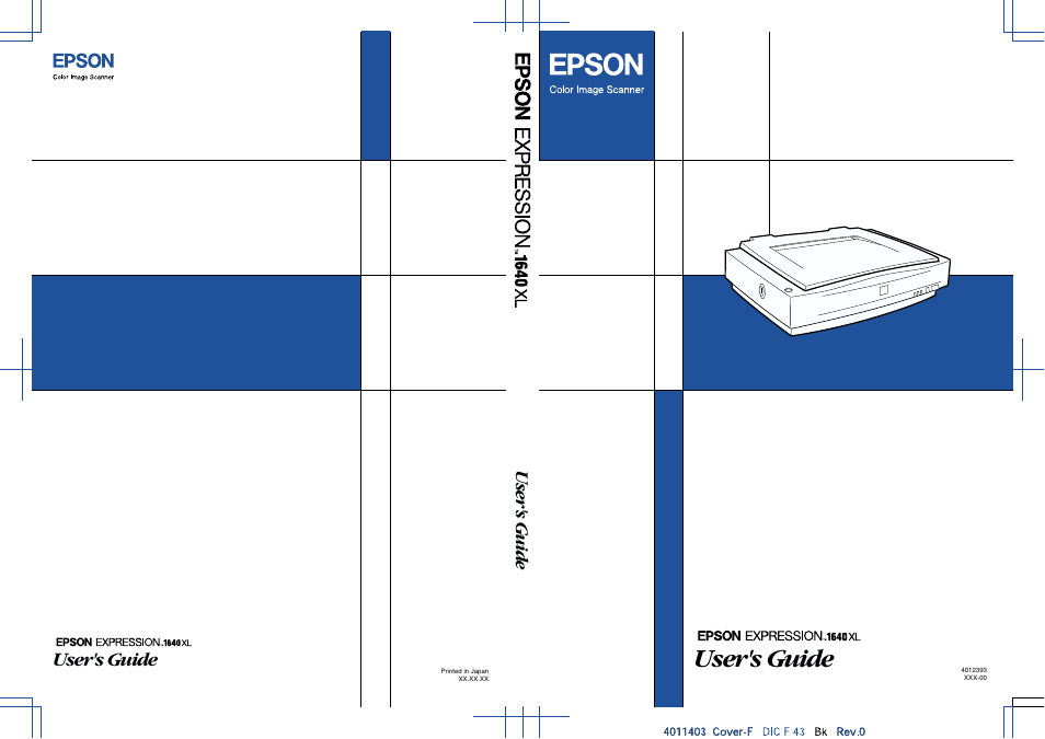 Back cover, User's guide | Epson 1640XL User Manual | Page 167 / 167