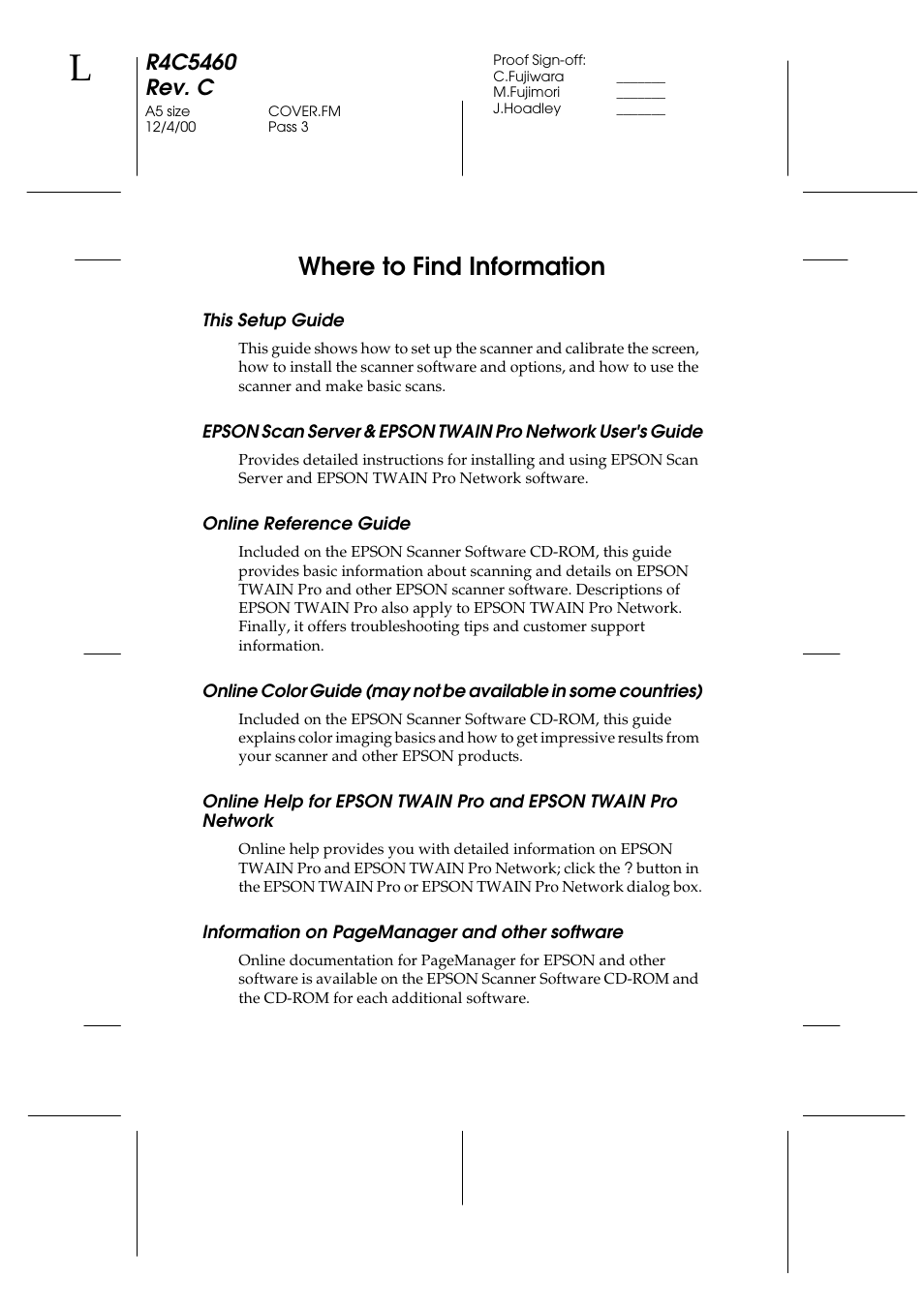 Where to find information, This setup guide, Online reference guide | Epson 1640XL User Manual | Page 2 / 167