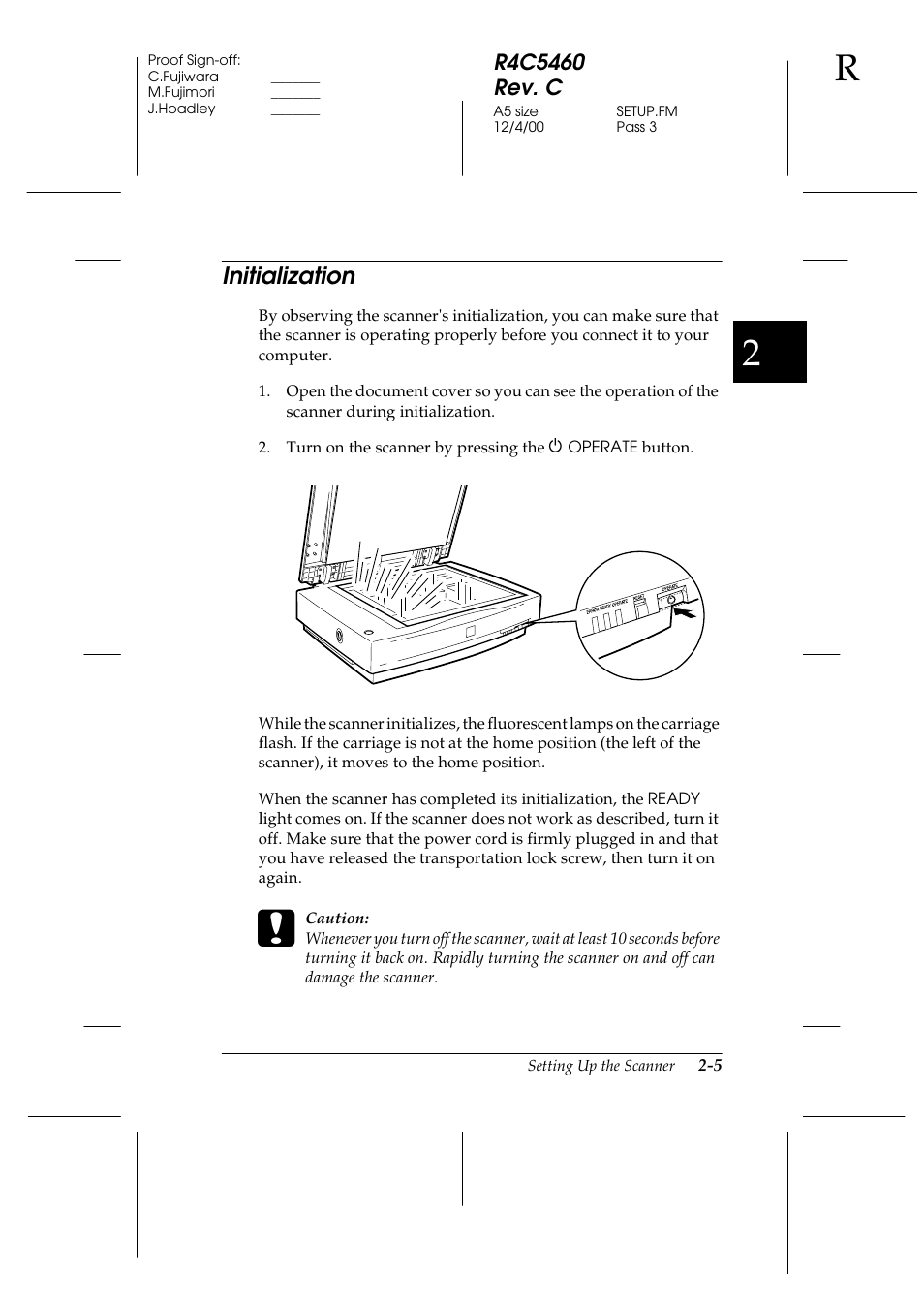 Initialization, Initialization -5 | Epson 1640XL User Manual | Page 27 / 167