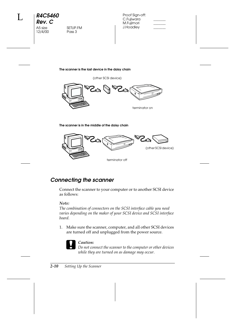 Connecting the scanner, Connecting the scanner -10 | Epson 1640XL User Manual | Page 32 / 167