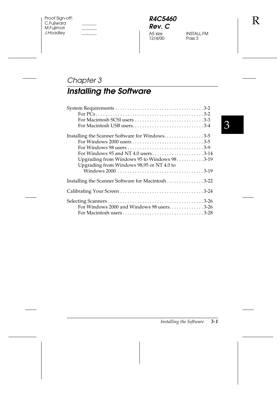 Installing the software, Chapter 3 | Epson 1640XL User Manual | Page 39 / 167