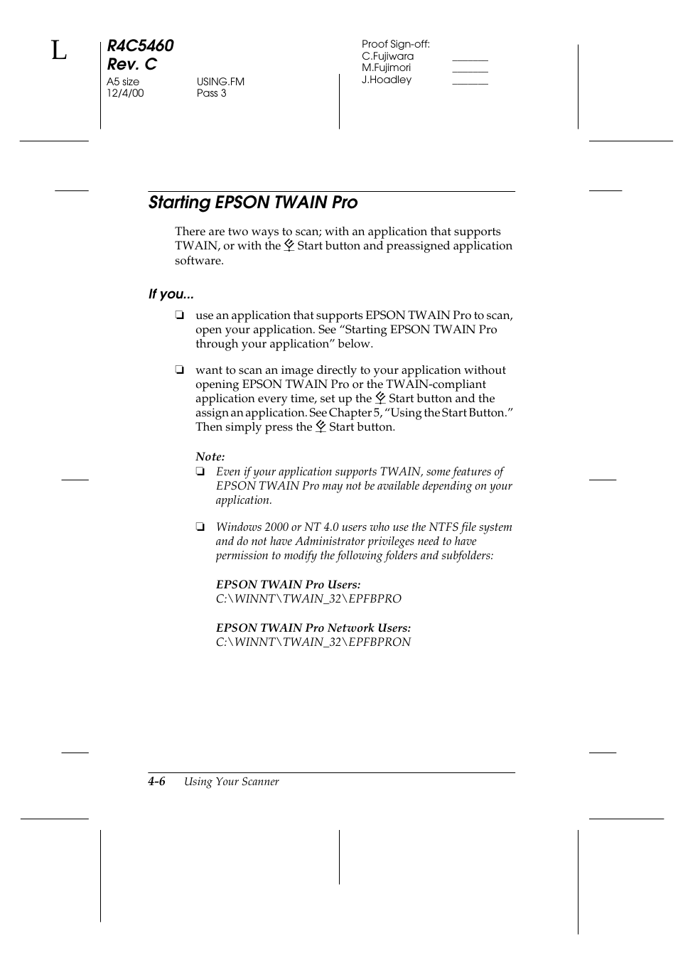 Starting epson twain pro, If you, Starting epson twain pro -6 | See “starting epson | Epson 1640XL User Manual | Page 72 / 167