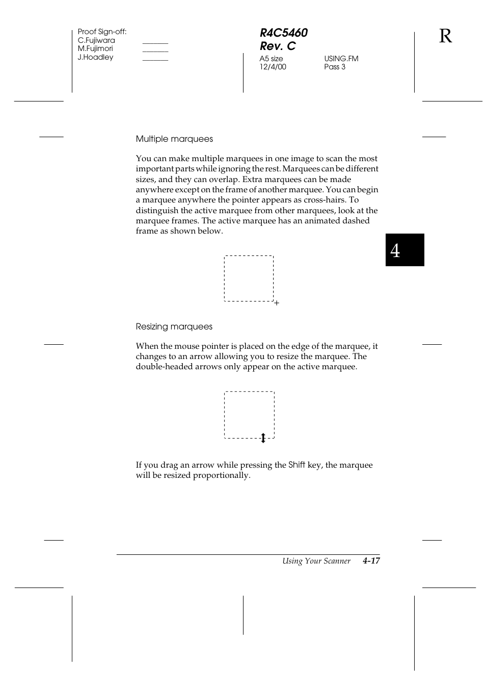 Multiple marquees, Resizing marquees | Epson 1640XL User Manual | Page 83 / 167