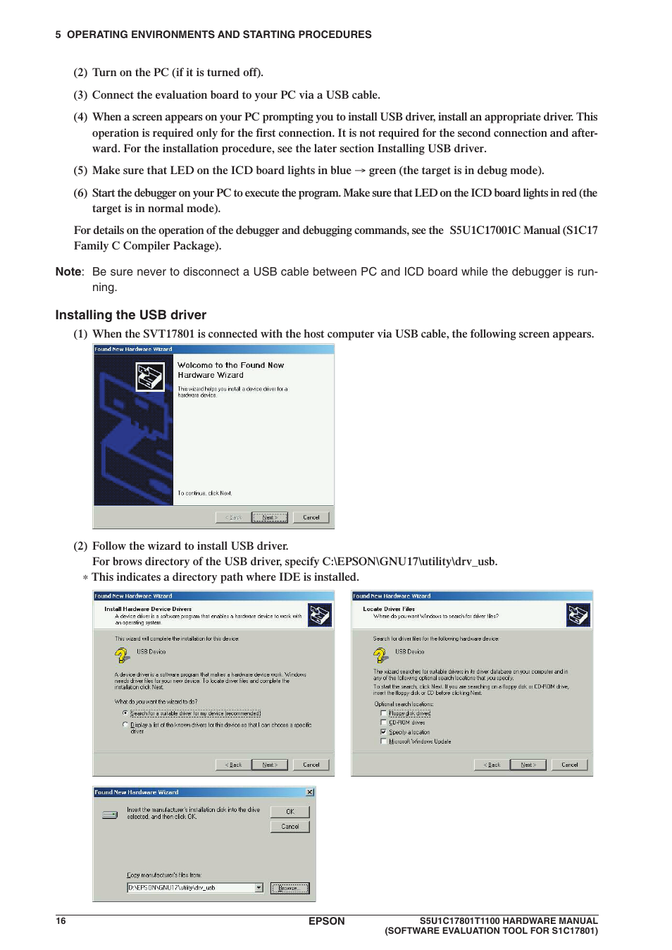 Epson S5U1C17801T1100 User Manual | Page 22 / 60