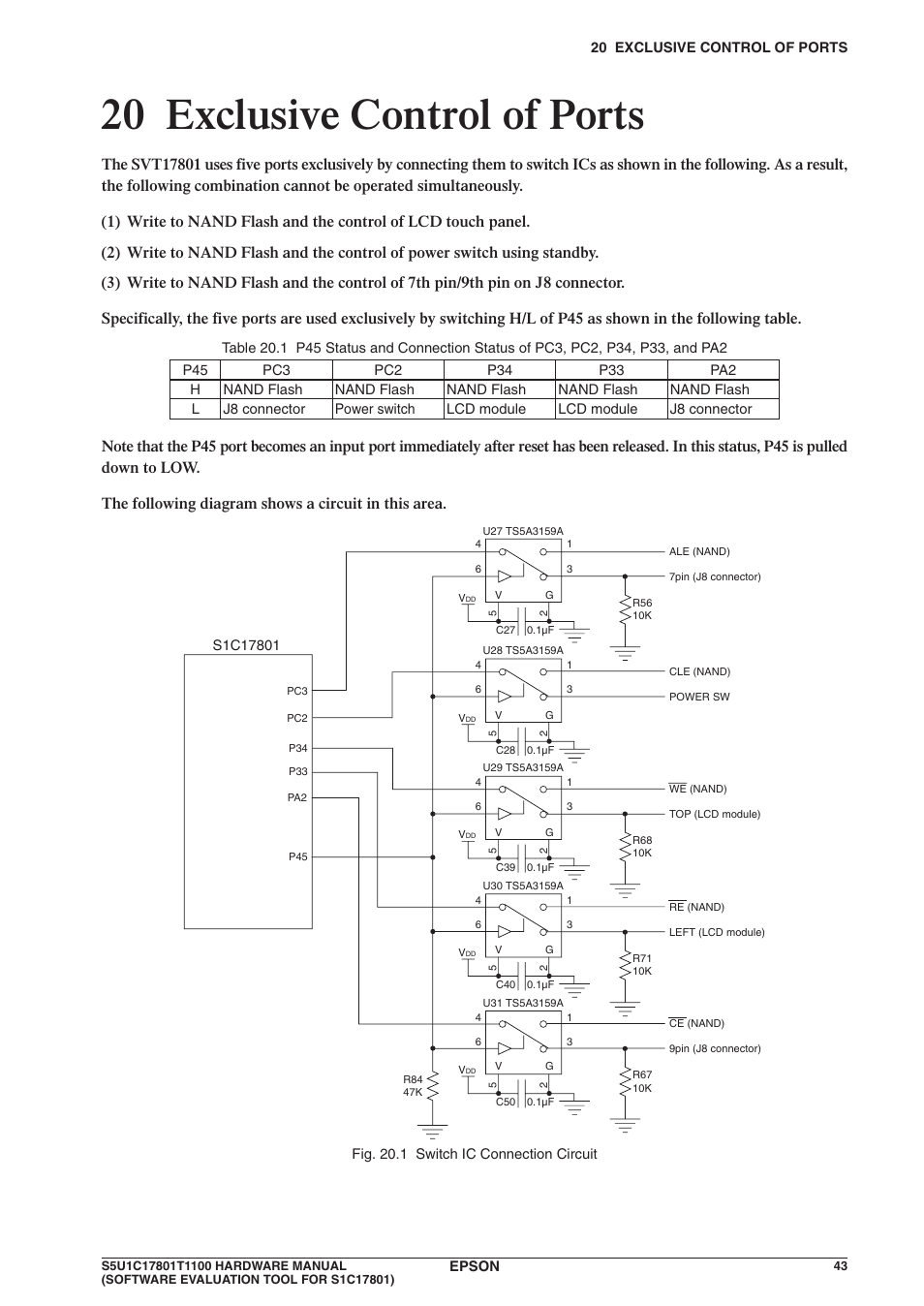 20 exclusive control of ports | Epson S5U1C17801T1100 User Manual | Page 49 / 60