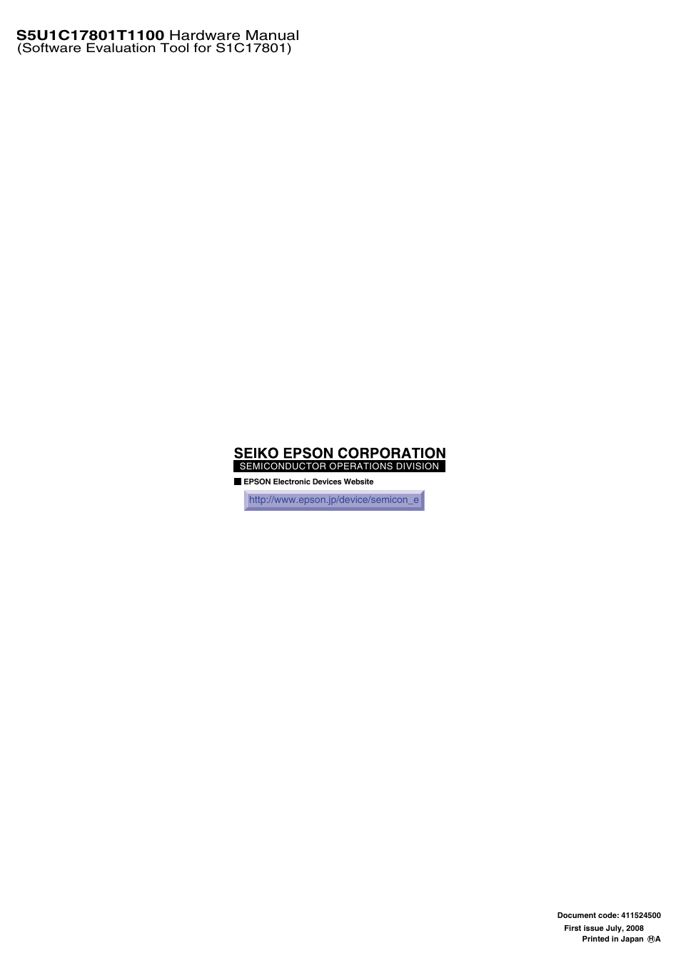 Epson S5U1C17801T1100 User Manual | Page 60 / 60