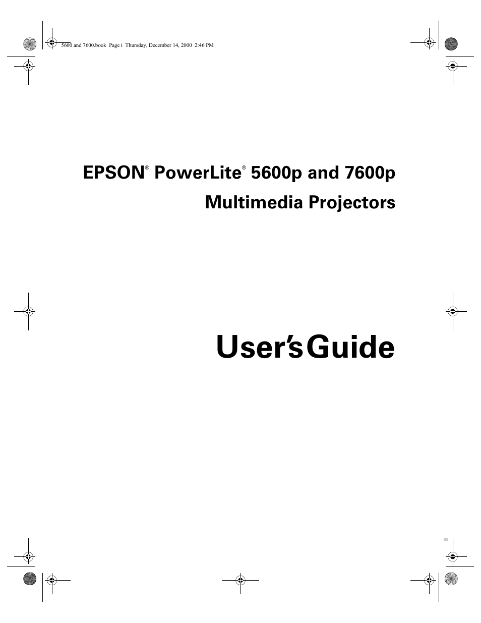 Epson 5600p User Manual | 114 pages