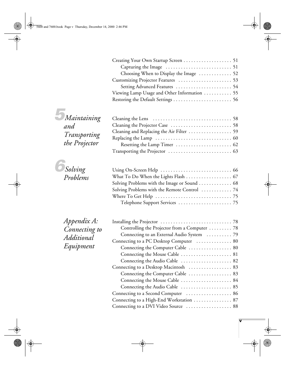 Epson 5600p User Manual | Page 5 / 114