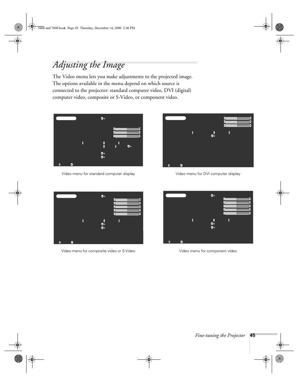 Adjusting the image, Fine-tuning the projector | Epson 5600p User Manual | Page 51 / 114