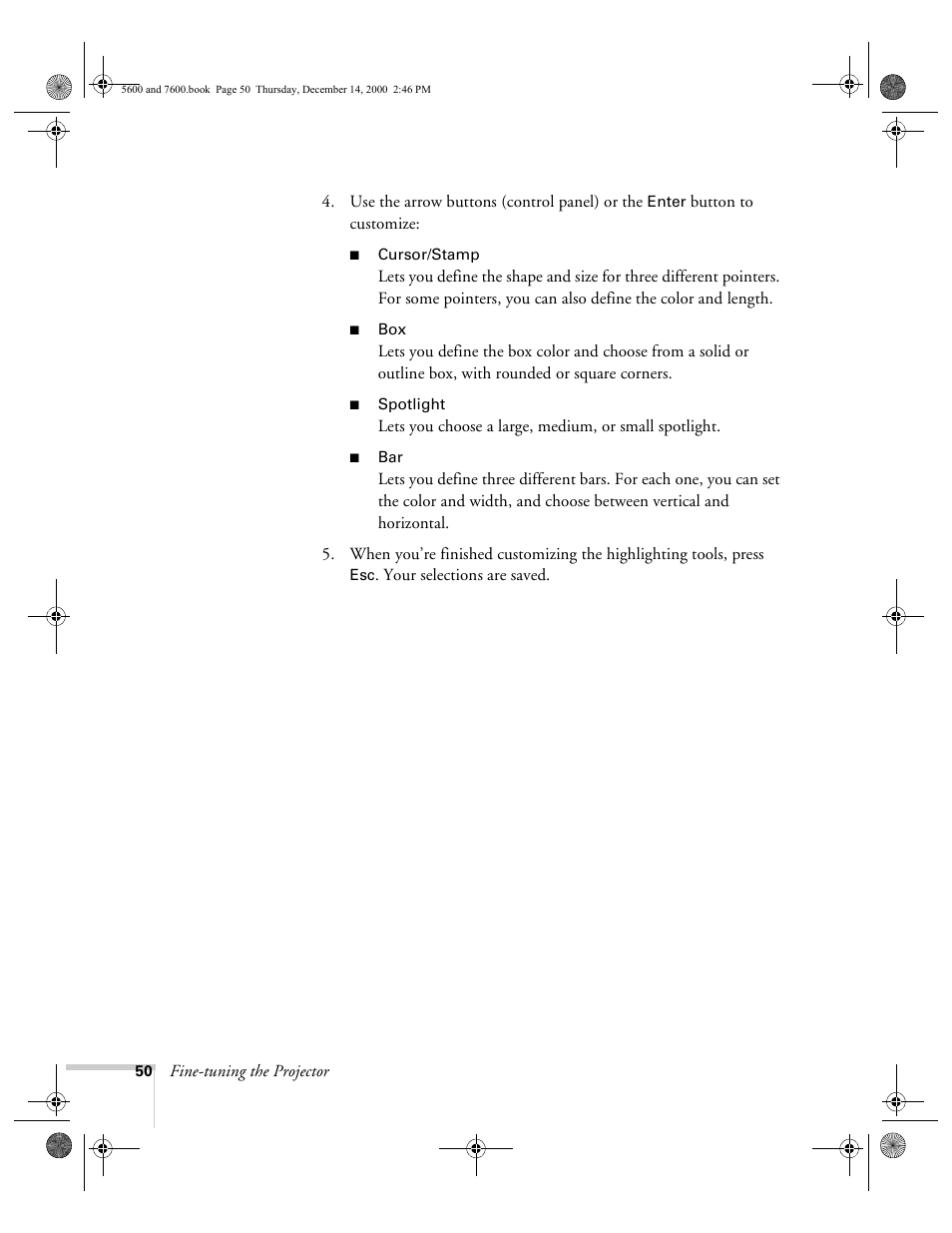 Epson 5600p User Manual | Page 56 / 114