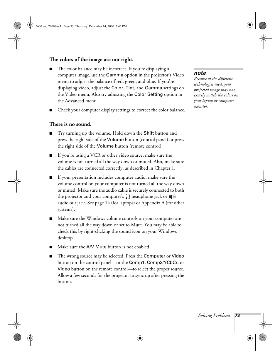 Epson 5600p User Manual | Page 79 / 114