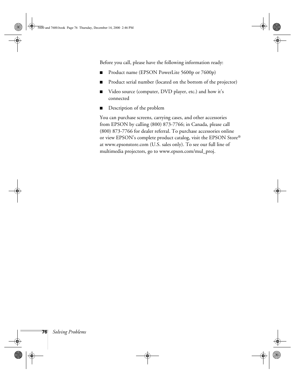 Epson 5600p User Manual | Page 82 / 114