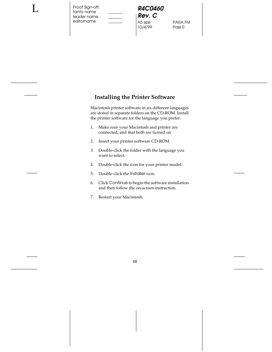 Installing the printer software | Epson C82372 User Manual | Page 15 / 22