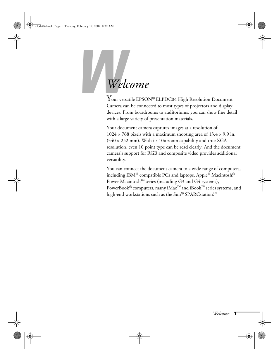 Welcome | Epson ELPD04 User Manual | Page 6 / 58