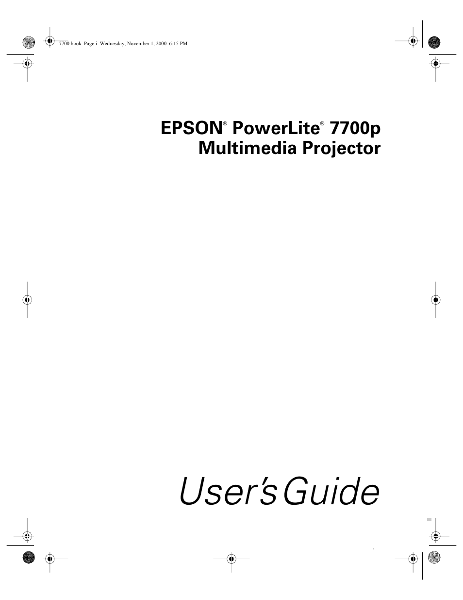 Epson 7700p User Manual | 116 pages