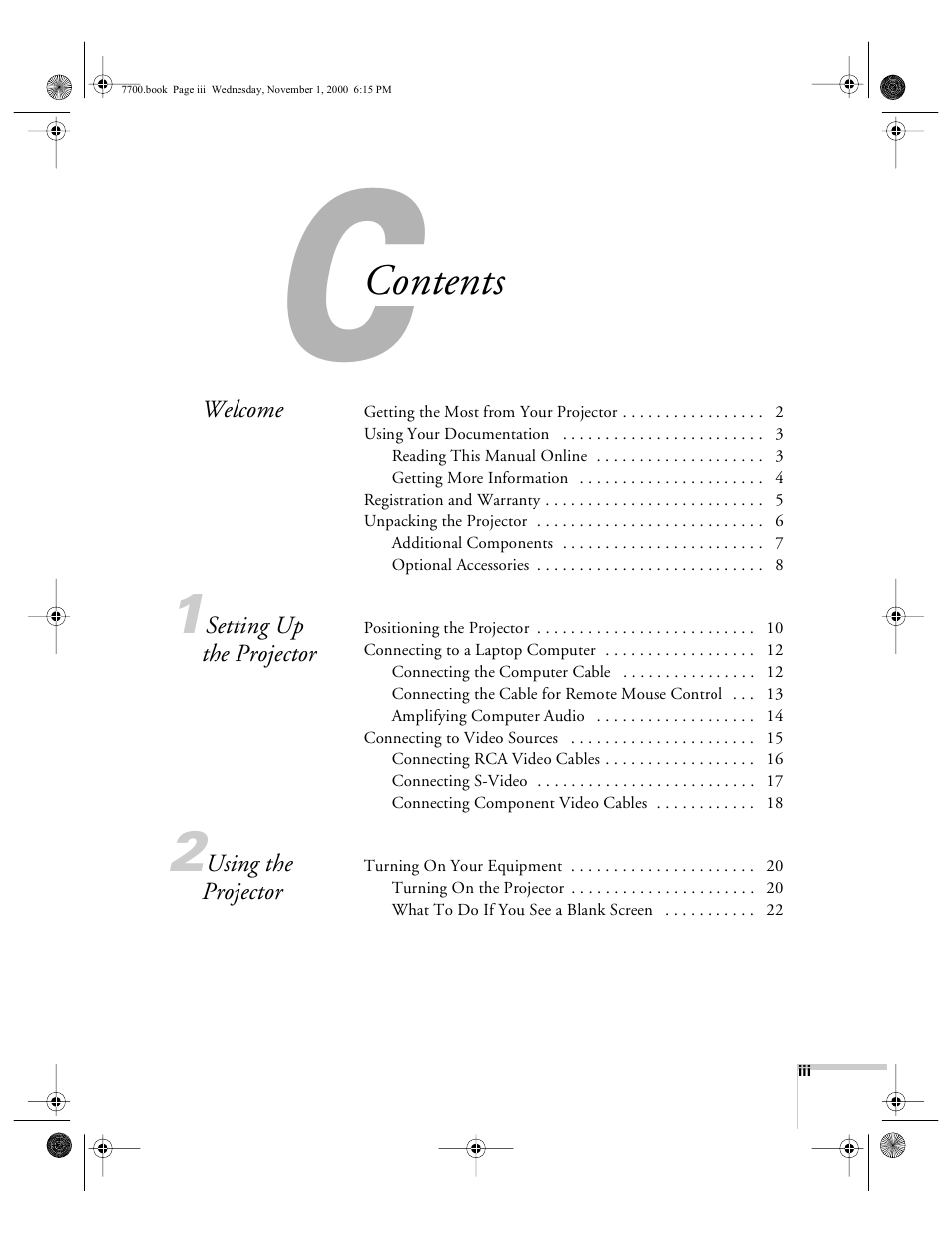 Epson 7700p User Manual | Page 3 / 116