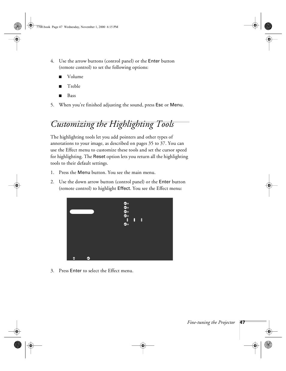 Customizing the highlighting tools | Epson 7700p User Manual | Page 53 / 116