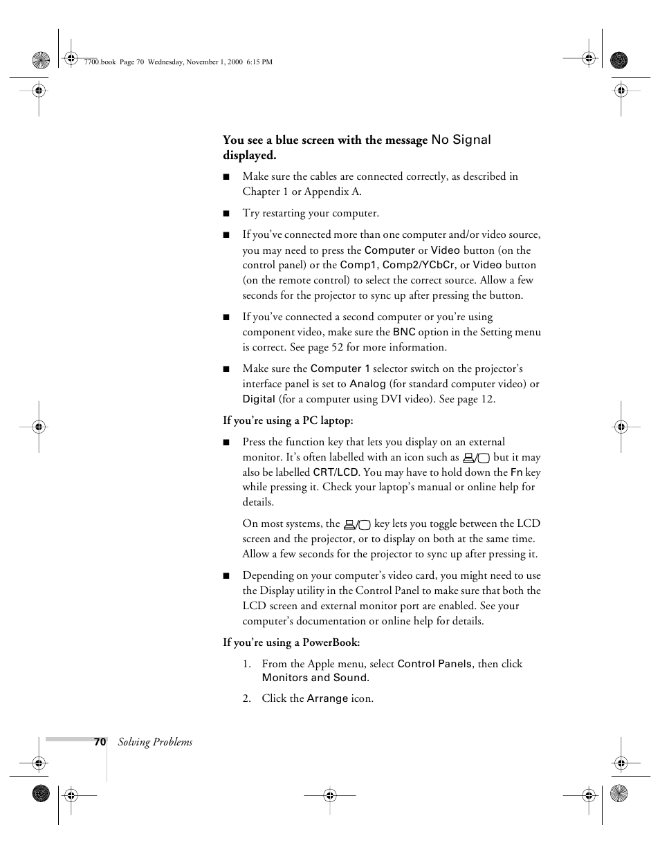 Epson 7700p User Manual | Page 76 / 116