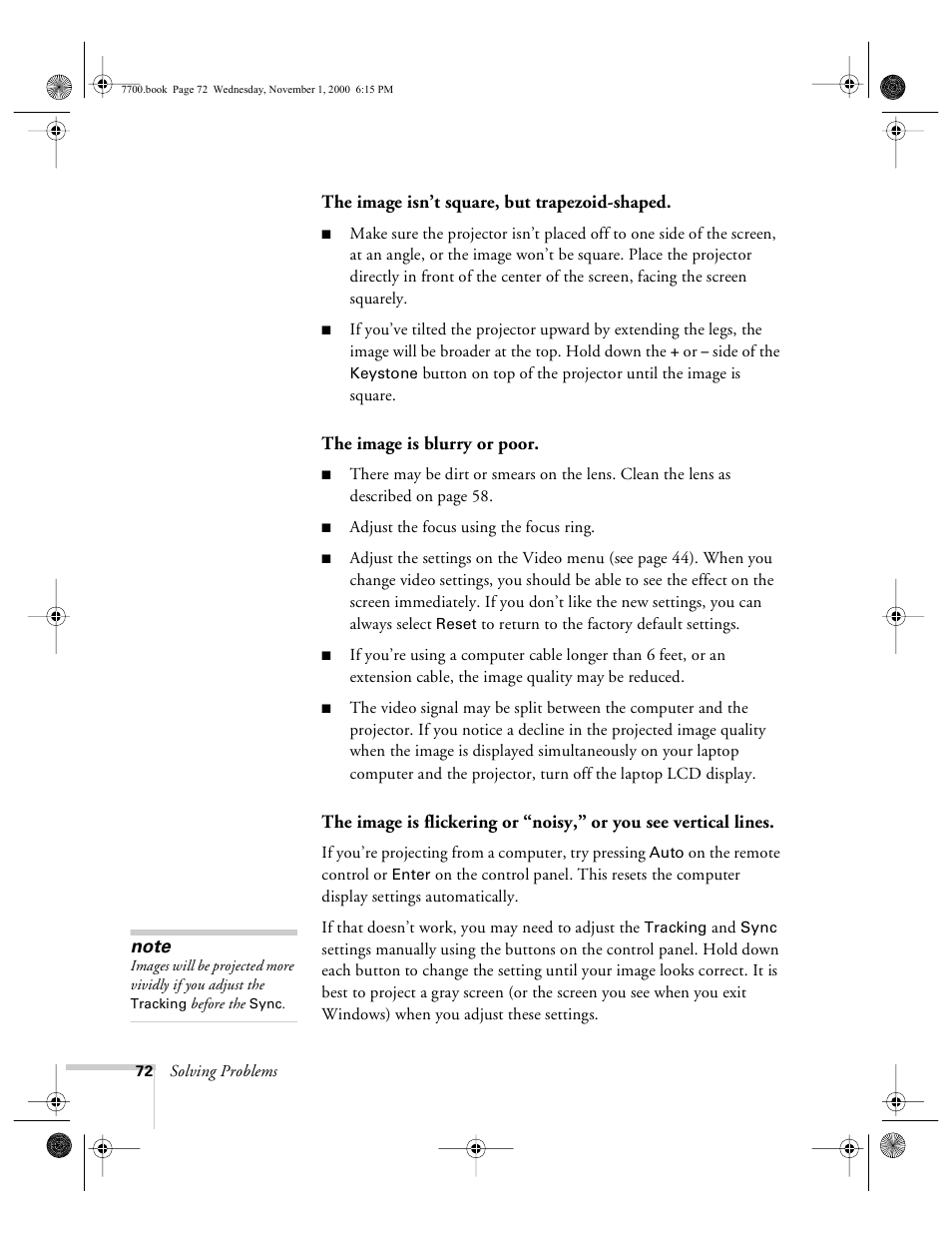 Epson 7700p User Manual | Page 78 / 116