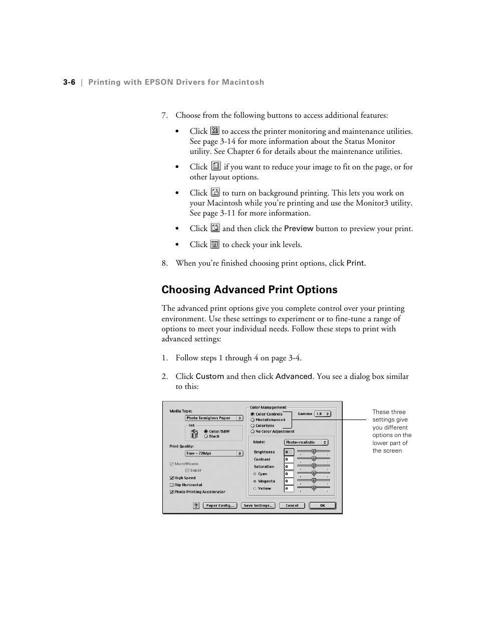 Choosing advanced print options | Epson 10600 User Manual | Page 103 / 183