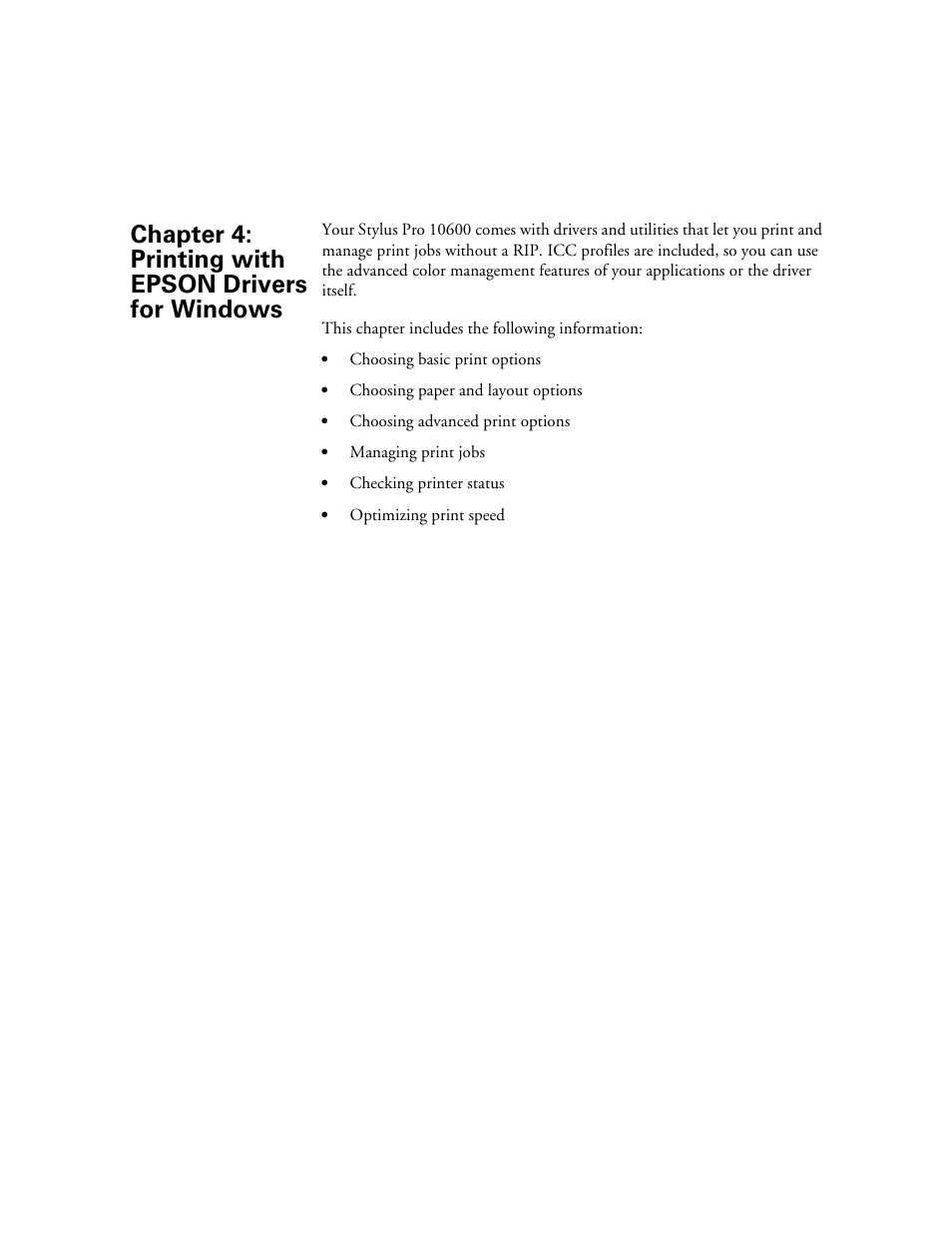 Chapter 4: printing with epson drivers for windows | Epson 10600 User Manual | Page 114 / 183