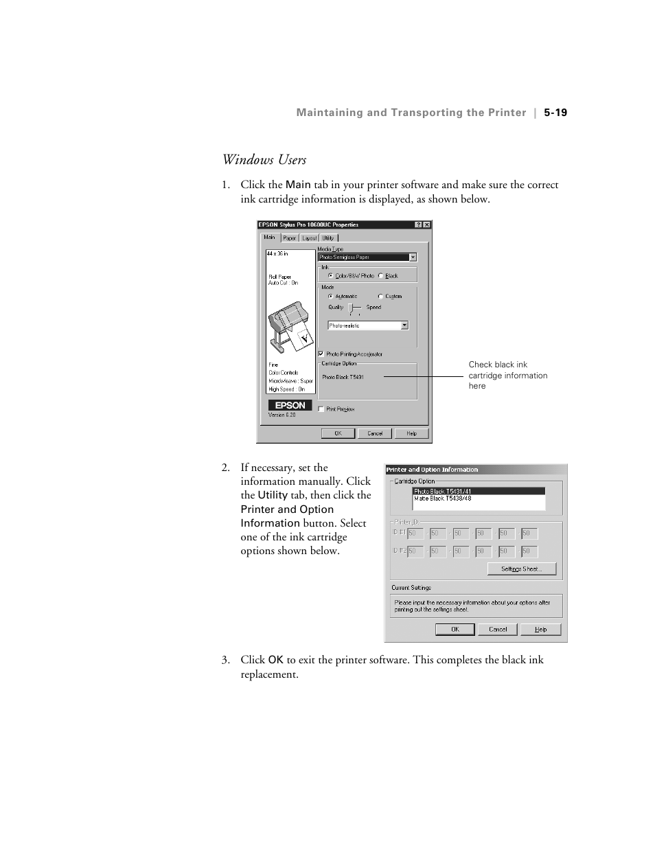 Windows users | Epson 10600 User Manual | Page 148 / 183