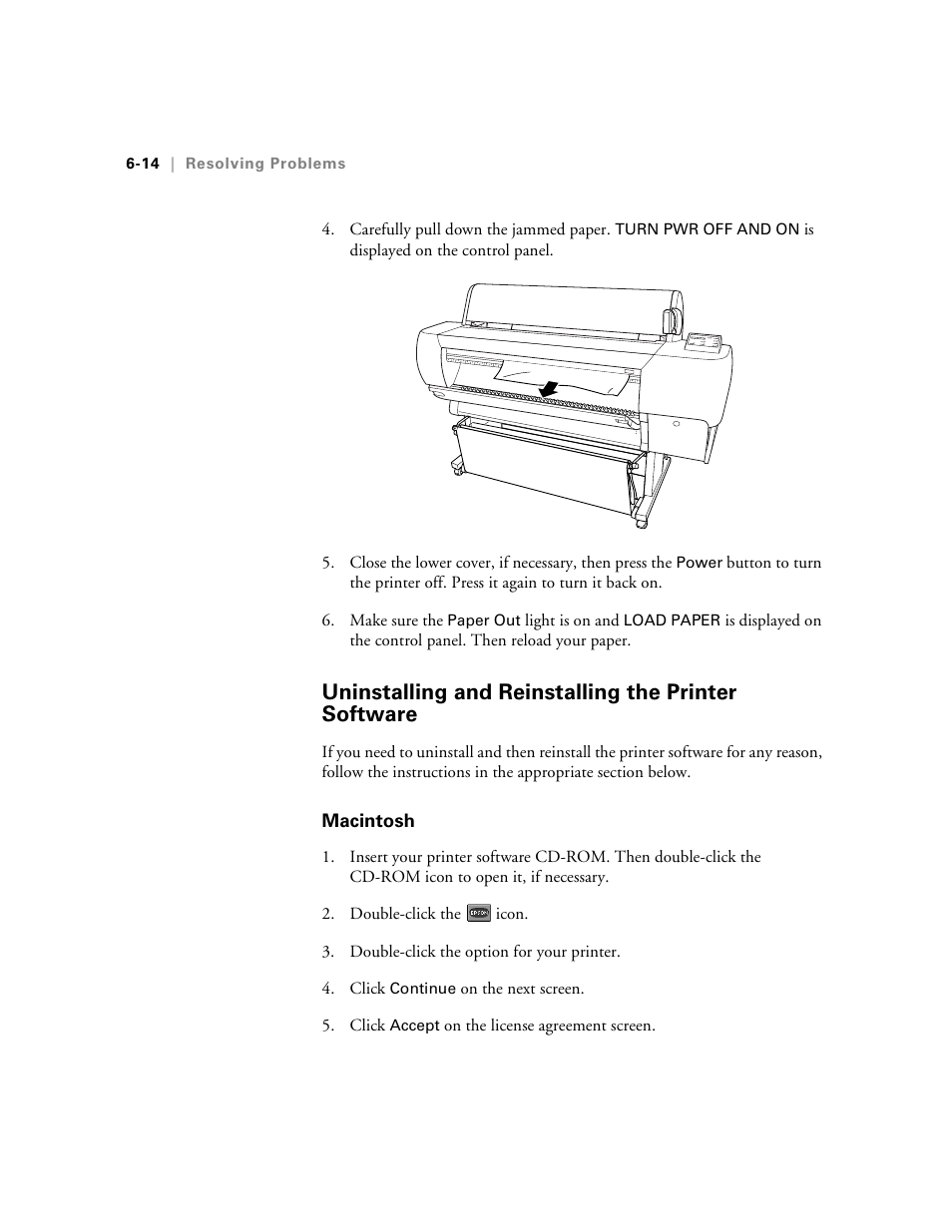 Uninstalling and reinstalling the printer software, Macintosh | Epson 10600 User Manual | Page 171 / 183